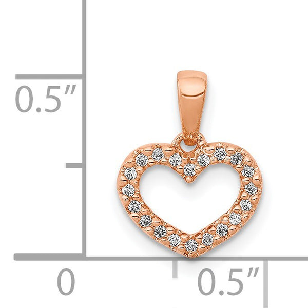 1/12 CTW Diamond Heart Pendant-Chain Not Included in 14KT Rose Gold