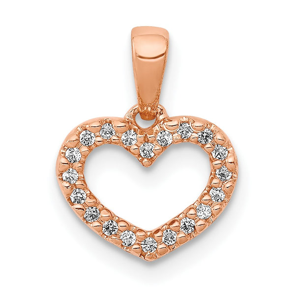 1/12 CTW Diamond Heart Pendant-Chain Not Included in 14KT Rose Gold