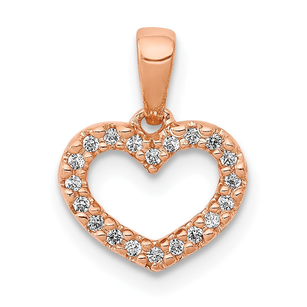 1/12 CTW Diamond Heart Pendant-Chain Not Included in 14KT Rose Gold