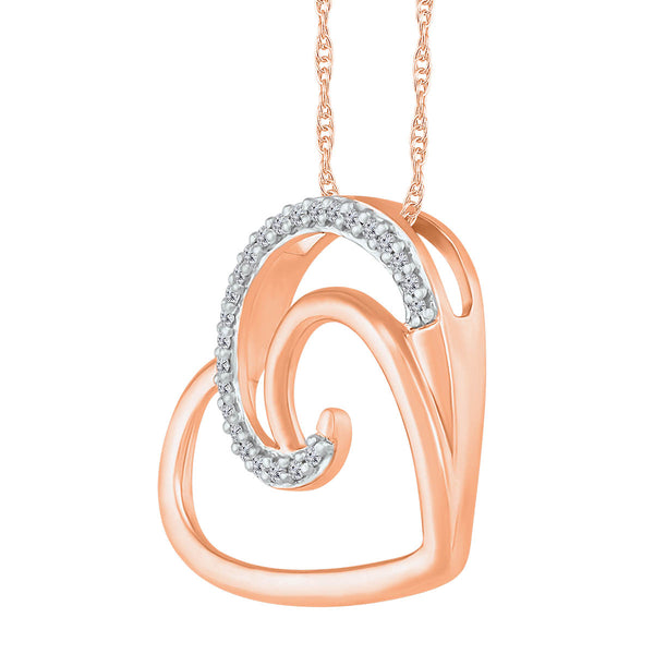 1/20 CTW Diamond Heart 18" Pendant in 10KT Rose Gold
