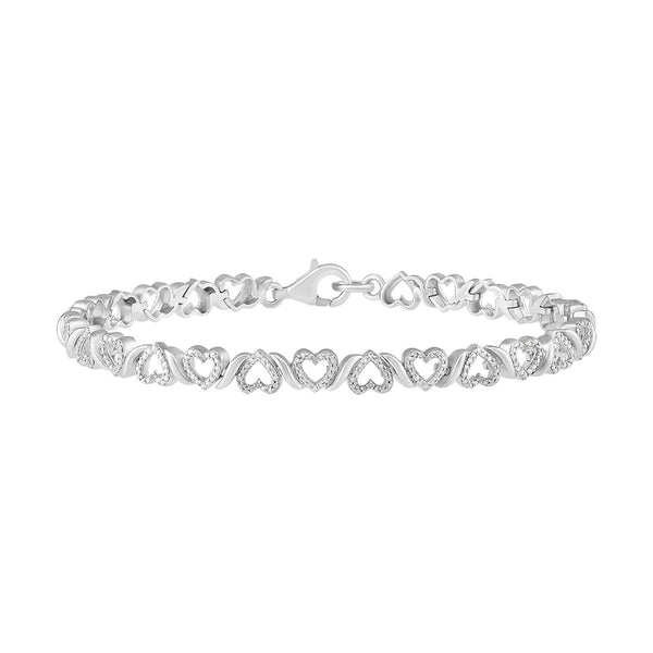 1/20 CTW Diamond Heart Tennis 7.5" Bracelet