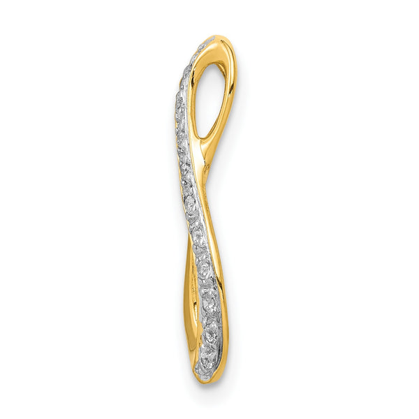 1/20 CTW Diamond Infinity Pendant-Chain Not Included in 14KT Yellow Gold With Rhodium Plating