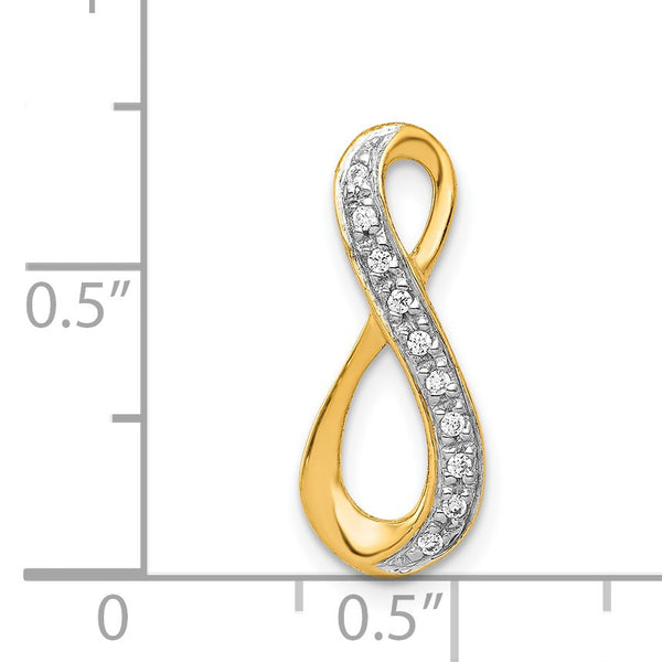 1/20 CTW Diamond Infinity Pendant-Chain Not Included in 14KT Yellow Gold With Rhodium Plating