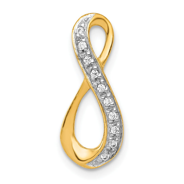 1/20 CTW Diamond Infinity Pendant-Chain Not Included in 14KT Yellow Gold With Rhodium Plating