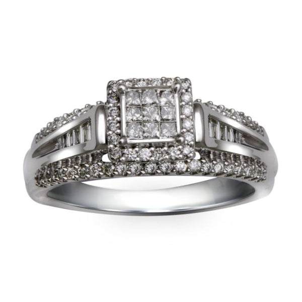 1/2 CTW Diamond Engagement Ring in 10KT White Gold