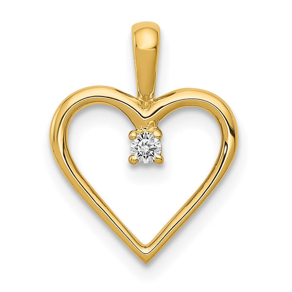 1/30 CTW Diamond Heart Pendant-Chain Not Included in 14KT Yellow Gold