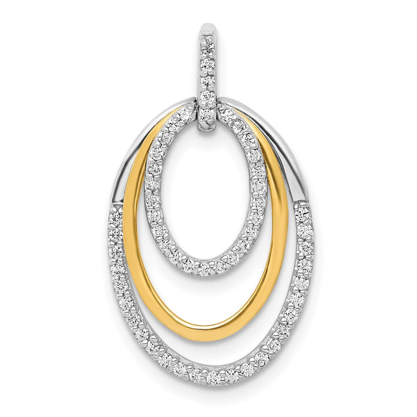 1/4 CTW Diamond Fancy Pendant-Chain Not Included in 14KT White and Yellow Gold