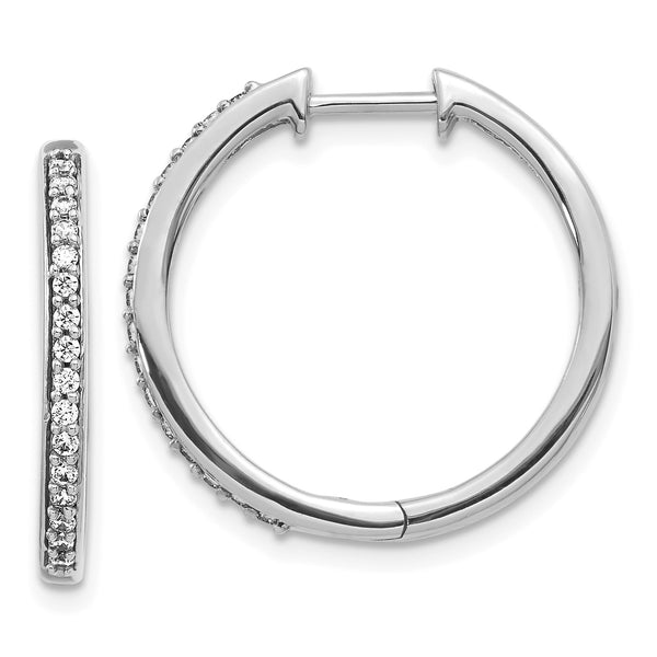 1/4 CTW Diamond Hoop Earrings in 14KT White Gold