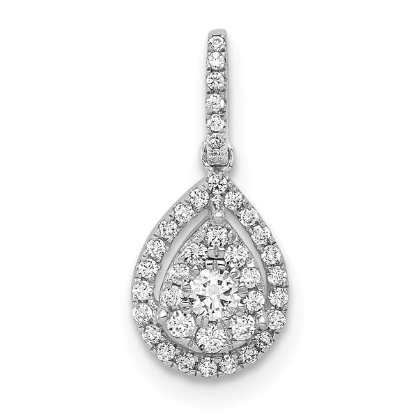 1/4 CTW Diamond Teardrop Pendant-Chain Not Included in 14KT White Gold