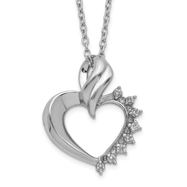 1/50 CTW Diamond Heart 18" Necklace in Sterling Silver