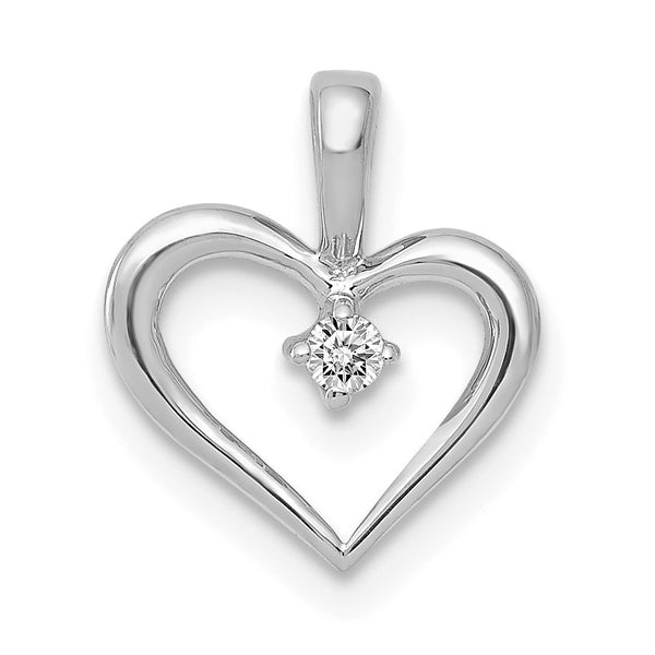 1/50 CTW Diamond Heart Pendant-Chain Not Included in 14KT White Gold