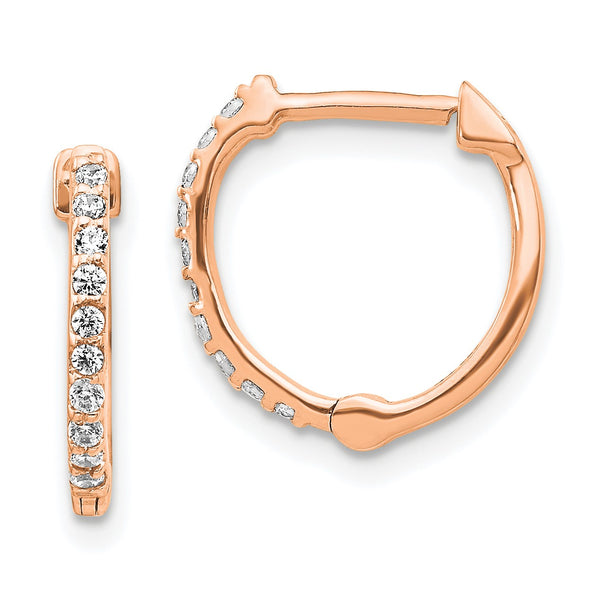 1/5 CTW Diamond Hoop Earrings in 14KT Rose Gold