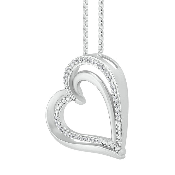 1/8 CTW Diamond Heart 18" Pendant in Sterling Silver