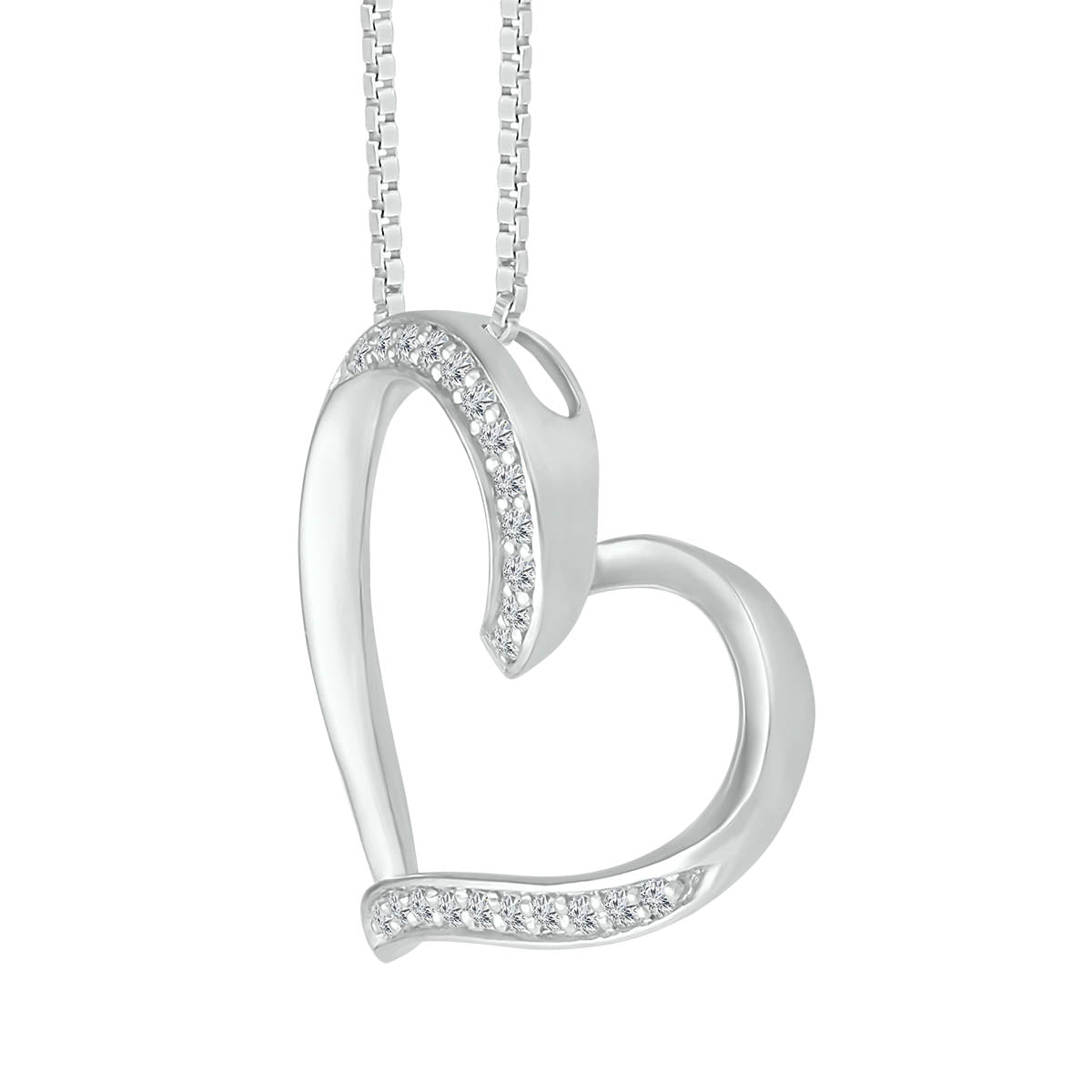 1/8 CTW Diamond Heart 18-inch Pendant in Sterling Silver