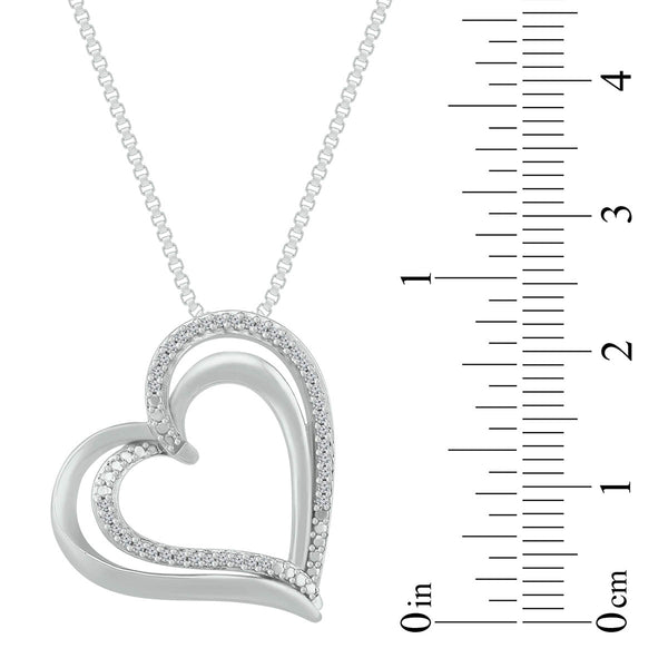 1/8 CTW Diamond Heart 18" Pendant in Sterling Silver