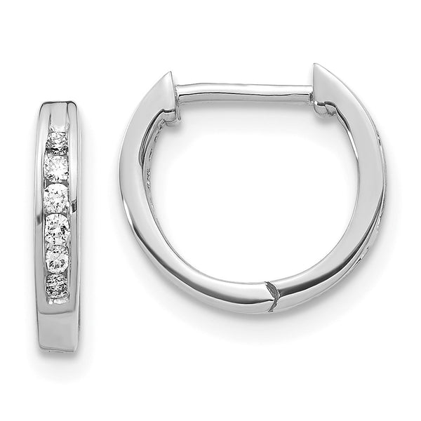 1/8 CTW Diamond Hoop Earrings in 14KT White Gold