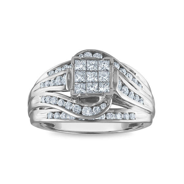 1 CTW Diamond Engagement Ring in 10KT White Gold