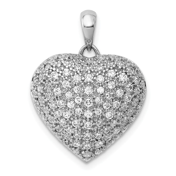 1 CTW Diamond Fancy Heart Pendant-Chain Not Included in 14KT White Gold