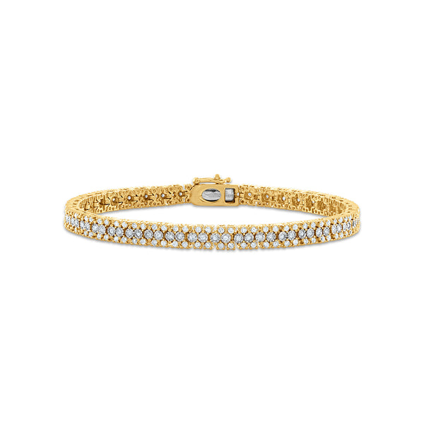 1 CTW Diamond Tennis 7" Bracelet in Yellow Gold Plated Sterling Silver