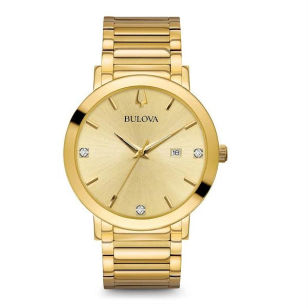 Bulova Futuro with 42X42 MM Champagne Round Dial Stainless Steel Watch Band; 97D115