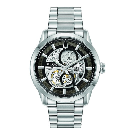 Bulova Round Dial Stainless Steel Watch Band; 96A208