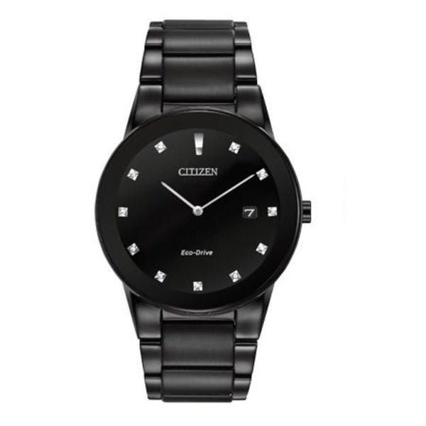 Citizen with 40X40 MM Black Round Dial Stainless Steel Watch Band; AU1065-58G