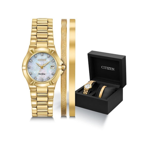 Citizen Round Dial Stainless Steel Watch Band; EW1532-61D