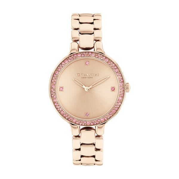 Coach Chelsea 32MM Crystal Dial Rosetone Stainless Steel Watch; 14504126