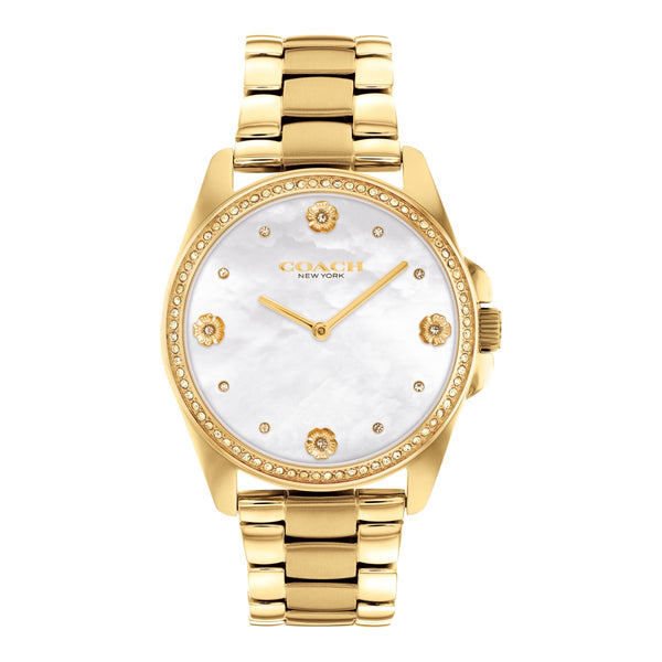 Coach Greyson Crystal Accent 36MM Goldtone Stainless Steel Watch; 14504109