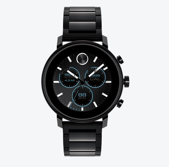 Movado BOLD with 42MM Black Round Dial and Stainless Steel Bracelet. 3 Daniels Jewelers
