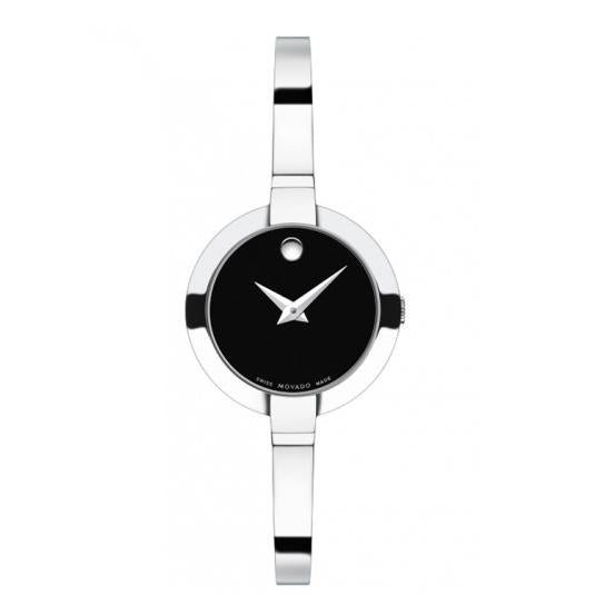 Movado with 25MM Black Round Dial; 0606595