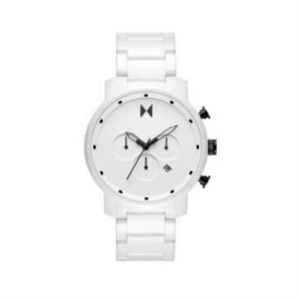 MVMT 45MM Chorongraph Dial White Ceramic Watch; 28000122-D