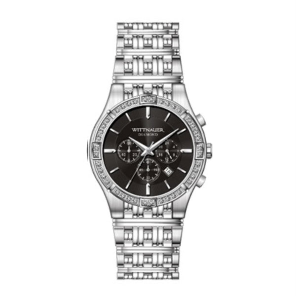 Wittnauer with 42MM Black Round Dial Stainless Steel Watch Band; WN3078