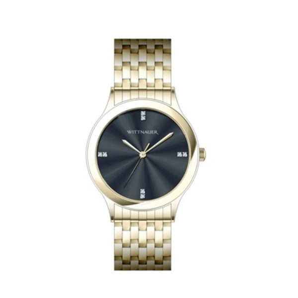 Wittnauer with 44MM Black Round Dial Stainless Steel Watch Band; WN3074