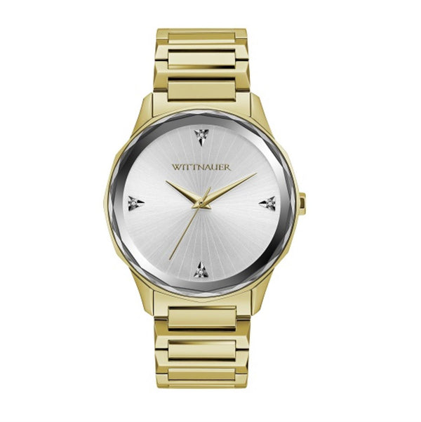 Wittnauer with 42MM Silvertone Round Dial Stainless Steel Watch Band; WN3094