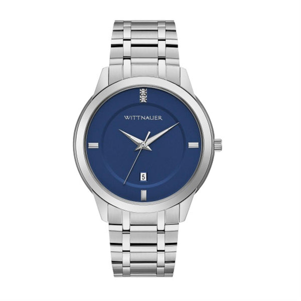 Wittnauer with 42MM Blue Round Dial Stainless Steel Watch Band; WN3088