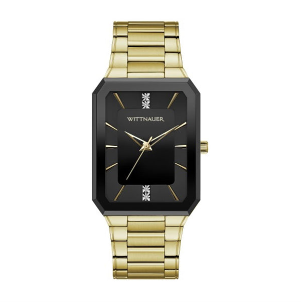 Wittnauer with 51X32 MM Black Rectangular Dial Stainless Steel Watch Band; WN3092