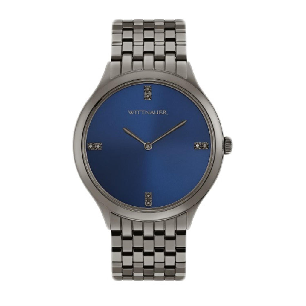 Wittnauer Stainless Diamond Dial Watch Rare Vintage Wittnauer 24 Diamond Bezel Gold Full Stainless  main image 4