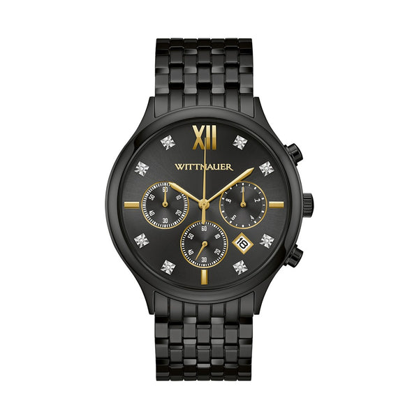 Wittnauer Black Tie 44MM Diamond Dial Black Chronograph Watch; WN3110