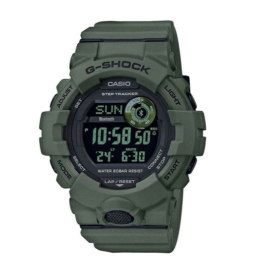G-Shock with 54X48 MM Black Round Dial Resin Band Strap; GBD800UC-3