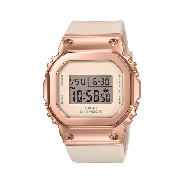 G-Shock with 43X38 MM Blush Rectangular Dial Silicone Band Strap; GMS5600PG-4