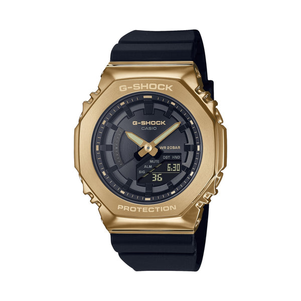 G-Shock with 45X40 MM Black Octagon Dial Resin Band Strap; GMS2100GB-1A