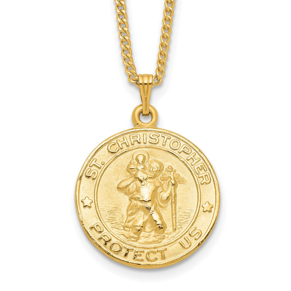 24in Gold-plated Kelly Waters St. Christopher Medal Pendant