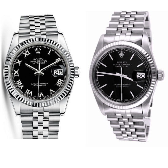 Certified Pre-Owned Rolex White Stainless Steel Oyster Perpetual Datejust with 36X36 MM Black Round Dial; 10001