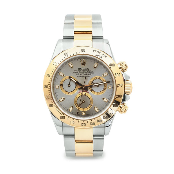 Certified Pre-Owned Rolex Two-Tone Steel & 18K Yellow Gold Oyster Perpetual Daytona Cosmograph with 40X40 MM Grey Round Dial; 116523.1