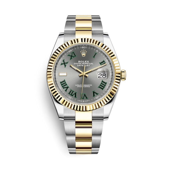 Certified Pre-Owned Rolex Two-Tone Steel & 18K Yellow Gold Oyster Perpetual Datejust II Wimbledon with 41X41 MM Grey Round Dial; 116333.3