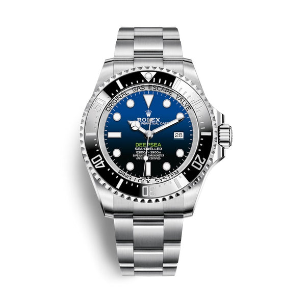 Certified Pre-Owned Rolex White Stainless Steel Oyster Perpetual Sea-Dweller with 44X44 MM Two-Tone Round Dial; "James Cameron"