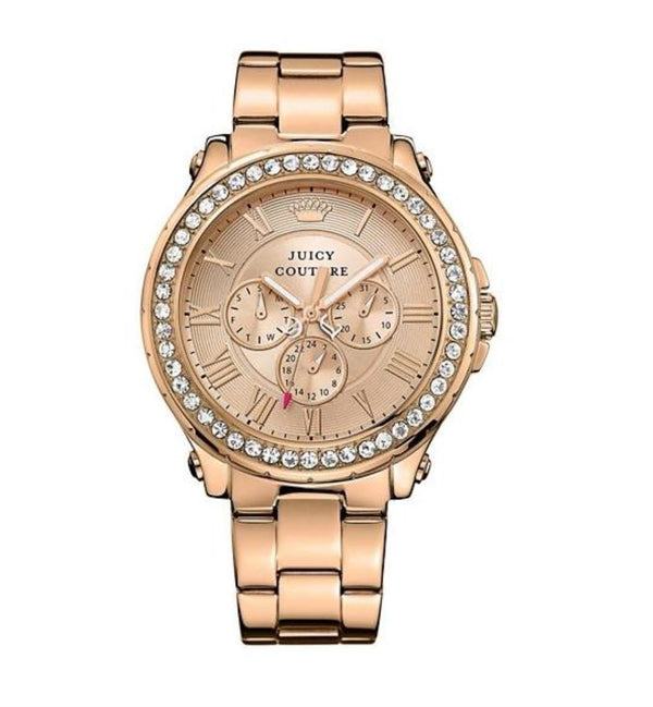 Juicy Couture with 42X42 MM Rosetone Watch Band; 1901083