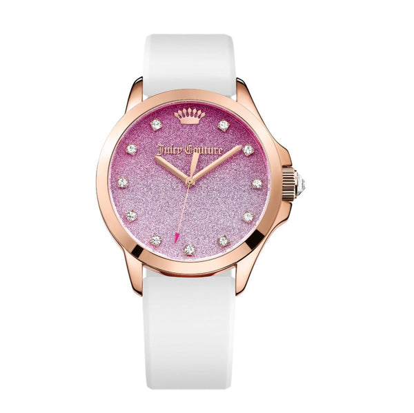Juicy Couture with 38X38 MM Pink Silicone Band Strap; 1901405