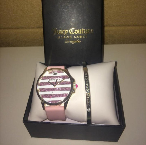 Juicy Couture with 38X38 MM Pink Silicone Band Strap; 1950013